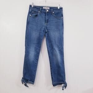 AMO Tie Ankle Jeans Medium Vintage Blue Denim